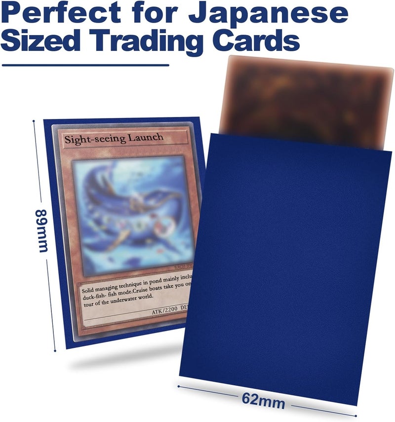 Fabmaker Night Blue Card Sleeve 200 Pack Compatible with Yu-gi-oh Card Sleeve Japanese Small Card Sleeves Photocard Sleeves, Back Textured Perfect Shuffling, Protect Your Japanese Sized Photocard Never Tear - Image 2